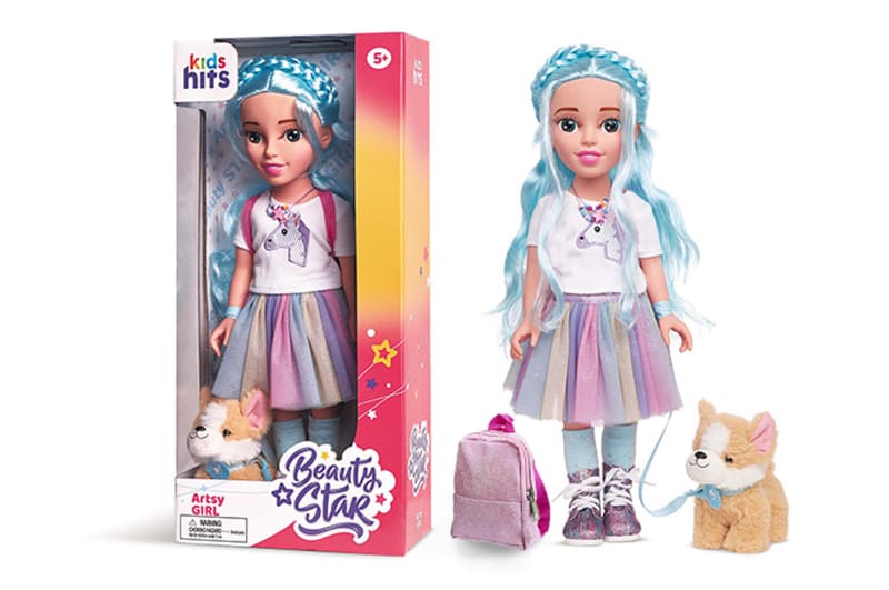 Лялька KH33/004 Beauty Star, Artsy, з улюбленцем та рюкзаком, лялька 46 см коробка 23,5*50*12см