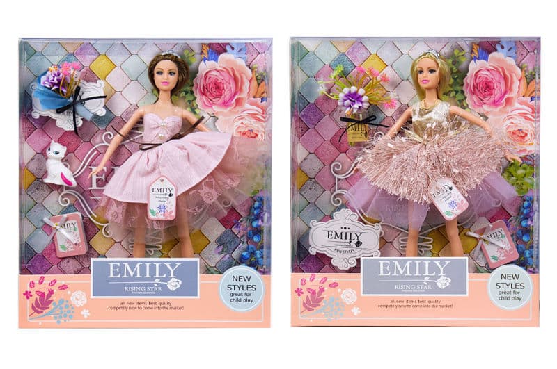 Лялька "Emily" QJ077A/QJ077B 2 види, з букетом і аксесуарами, в коробці 33*28*6 см