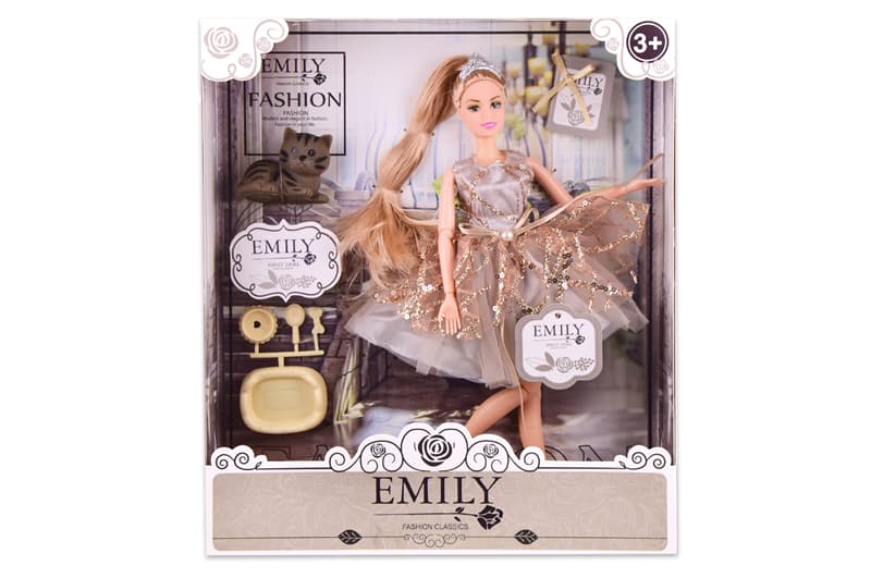 Лялька "Emily" QJ090B з аксесуарами, коробка р. 28.5*6.5*32.5 см.
