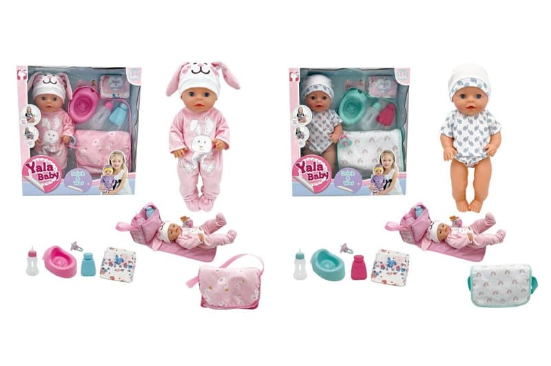 Пупс 40 см YL2440H-A/YL2440H-F інтерактивний з аксесуарами, горщик, кліпає, 2 види, коробка 40*12*36,5 см