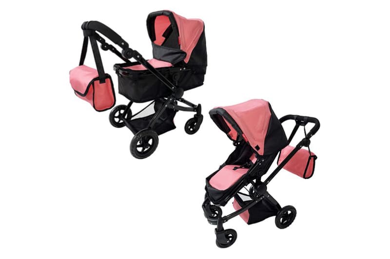 Візок для ляльки 9651B "Maestro" PEACH PINK 2в1 з сумкою, в коробці р.45x14,5x38 см CARRELLO