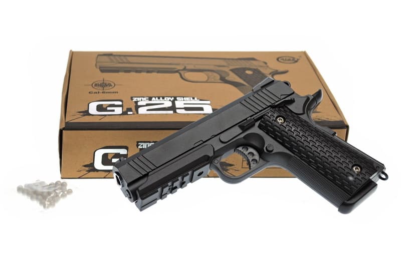 Пістолет G.25 Galaxy  Colt 1911 Rail на кульках, металевий, в коробці