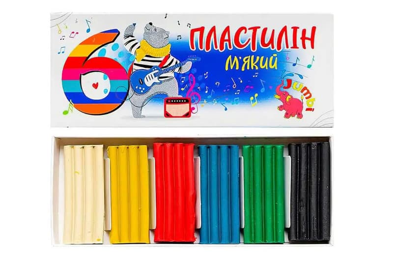 Пластилін. 6 кольорів Jumbi