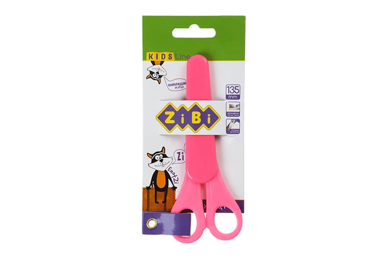 Ножиці дитячі Zibi ZB.5004-10 в чохлі 135мм, з лінійкою, рожевий