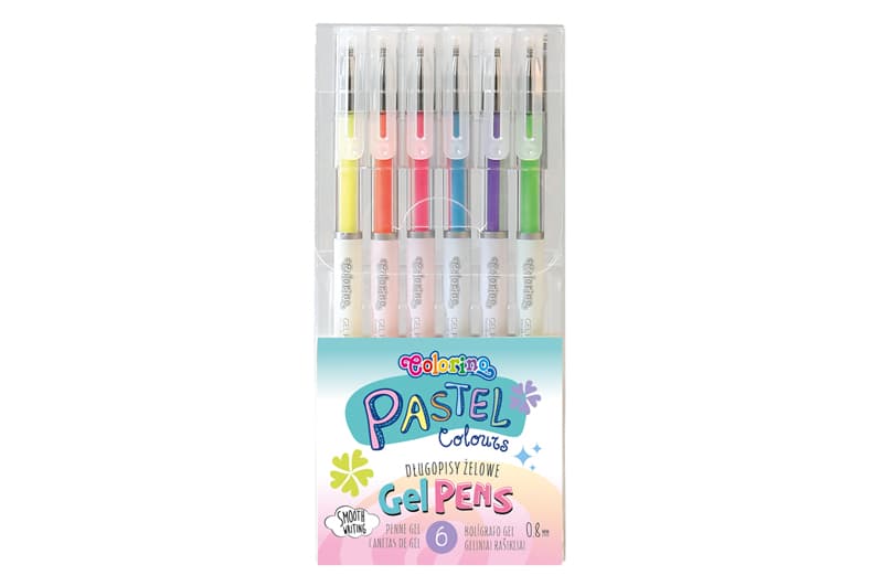 Ручка гелева в наборі 6 кольорів PASTEL COLORINO