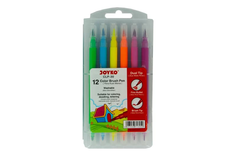 Фломастери JOYKO двостор. 12 кольорів CLP-30