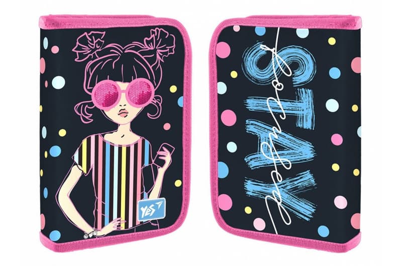 Пенал твердий HP-04 Girls style одинарний з двома клапанами YES