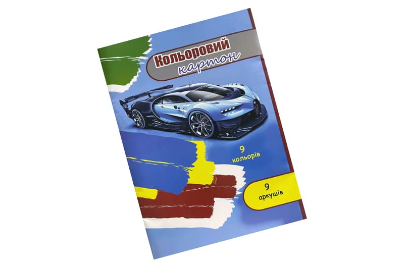 КАРТОН КОЛЬОРОВИЙ Фолдер 9 арк 40шт