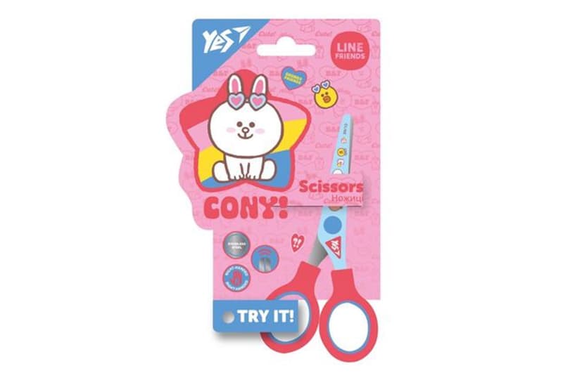 Ножиці YES "Line friends" 13см, з принтом на лезі 480429