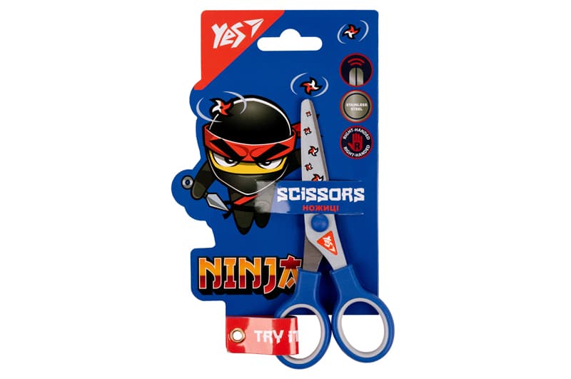 Ножиці YES "Ninja" 13см, з принтом на лезі 480427