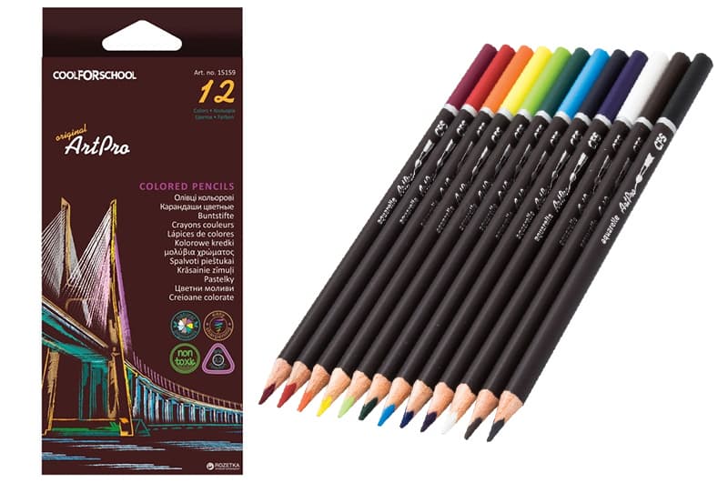 Олівці кольорові CoolForSchool Art Pro 12 кольорів 15159