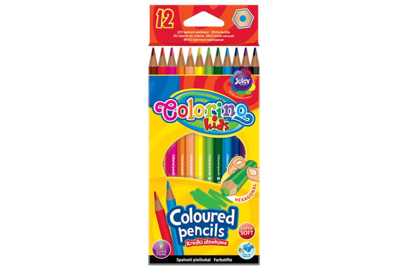 Олівці кольорові шестикутні 12 кольорів COLORINO 14687PTR/1