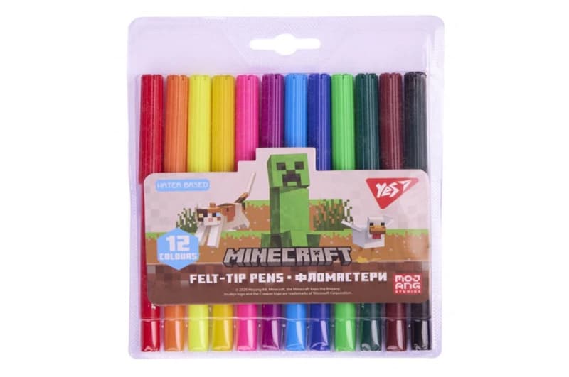 Фломастери Yes 12 кольорів "Minecraft" 650567