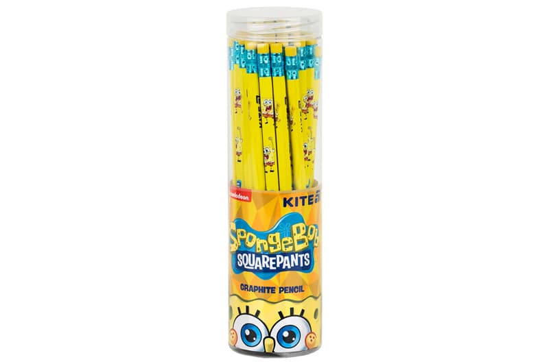 Олівець графітний SB25-046 "Sponge Bob" з гумкою, тригранний,тубус Kite