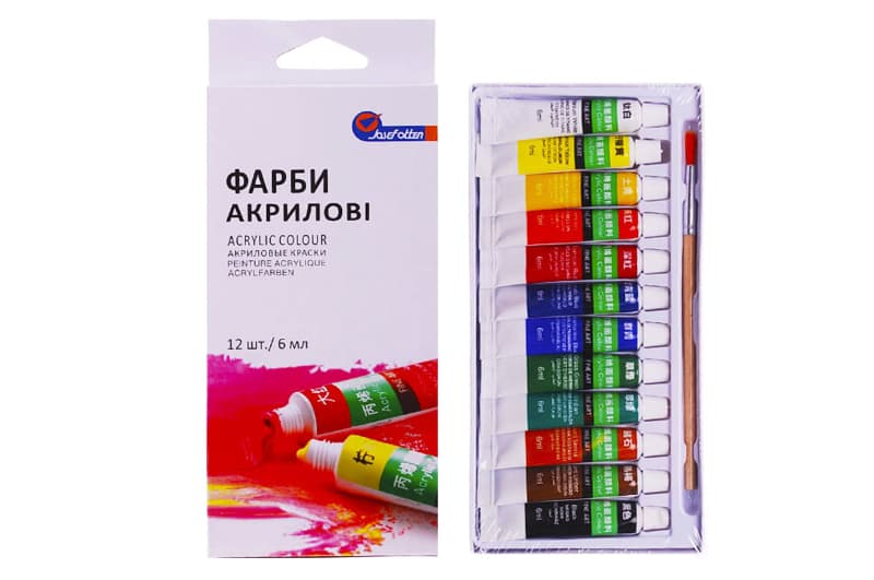 Фарби акрилові J.Otten Basics EA1206M 12 кольорів, 6мл