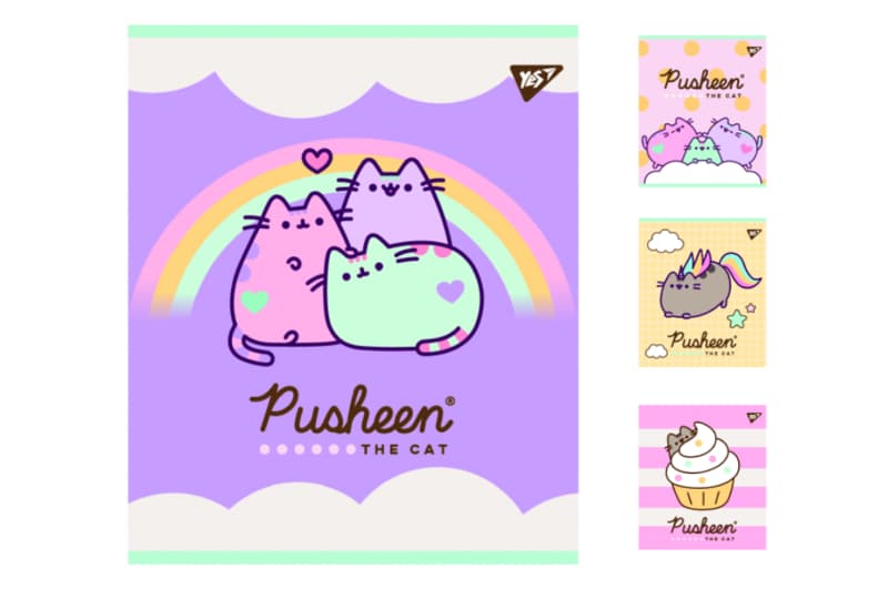 Зошит YES "Pusheen" 12 аркушів клітинка Преміум