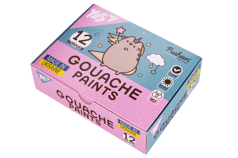 Фарби гуашеві Yes Pusheen 12 кол. 20 мл 230402
