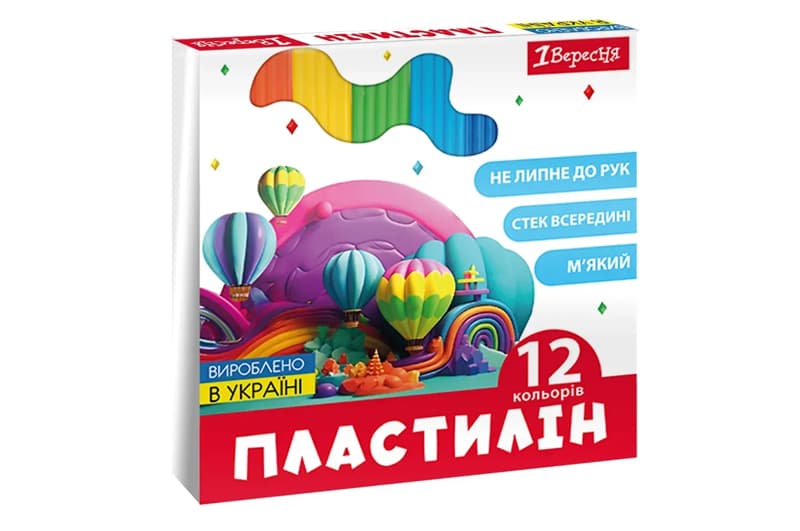 Пластилін 1Вересня, 12 кол., 240г "Classic" 540671