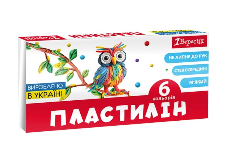 Пластилін 1Вересня, 6 кол., 120г "Classic" 540653