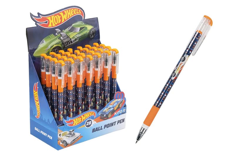 Ручка Kite кулькова HW21-032, синя Hot Wheels