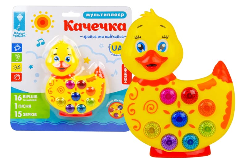 Розвиваюча "Музична Качечка" PL-719-61 батарейки, пісня, мелодії, фрази, планшет 21*23см
