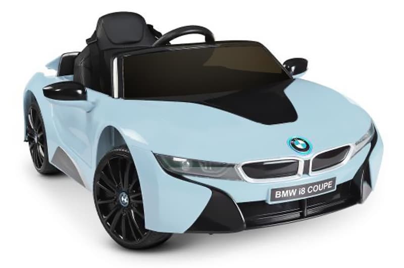 Електромобіль BMW i8 Coupe JE1001 синій, шкіряні сидіння, колеса EVA, MP3, Р/К, 12В*4.5АH, 2*25W