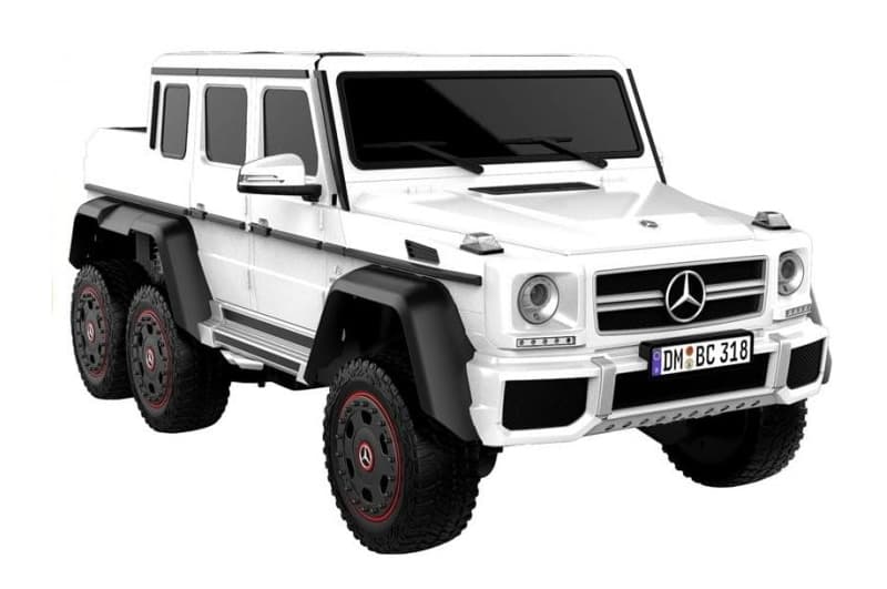 Електромобіль Mercedes AMG G63 ABL 6 коліс., білий, шкіряні сидіння, колеса EVA, MP3, Р/К, 12В*7АH, 2*35W