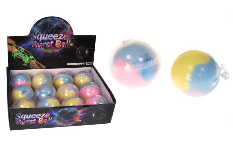Іграшка антистрес "SQUEEZE BURST BALL" в дисплеї 12 шт р.6,5x6.5x6.5см