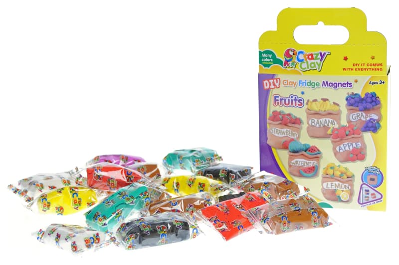 Набір тіста для ліпки "Clay fridge magnets" "Фрукти" з магнітами, в коробці 302-2B р.15,5*14,5*4,5см.