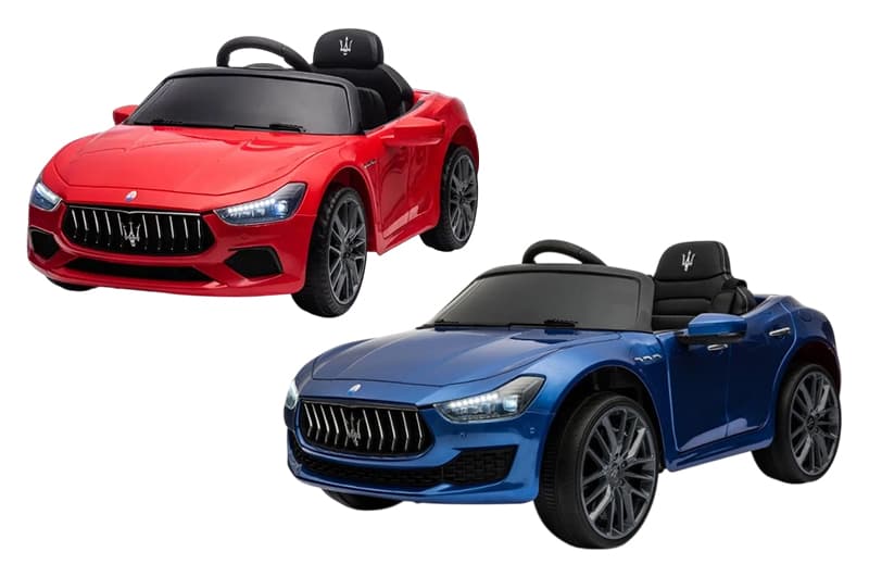 Електромобіль Maserati SL631B червоний/синій, шкіряні сидіння, колеса EVA, MP3, Р/К, 12V4.5AH, 2*18W