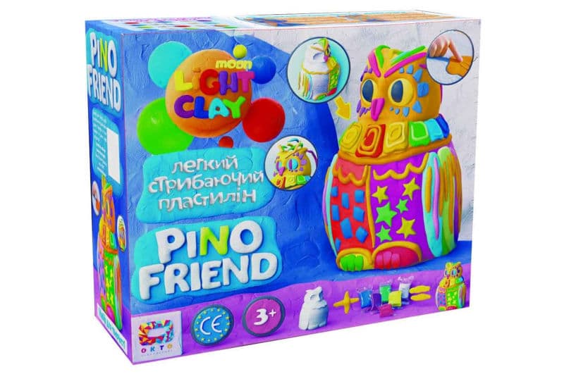 Набір легкого стрибаючого пластиліну Pino Friend Пуффі ТМ Moon light clay 70034 ОКТО