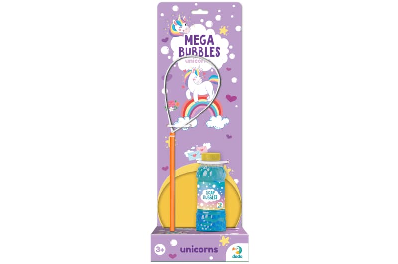 Бульбашки мильні 500118 "Mega Bubbles з тарілкою Єдиноріжки" об'єм 450 мл DoDo