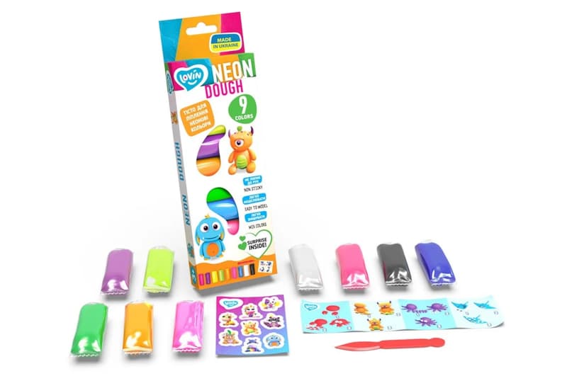 Набір для ліплення з тістом 41179 "Neon" 9 кольорів LOVIN