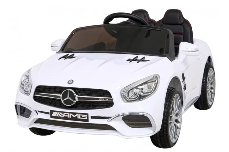 Електромобіль Mercedes Benz AMG SL65S білий, шкіряні сидіння, колеса EVA, MP3, Р/К, 12В*7АH, 2*35W