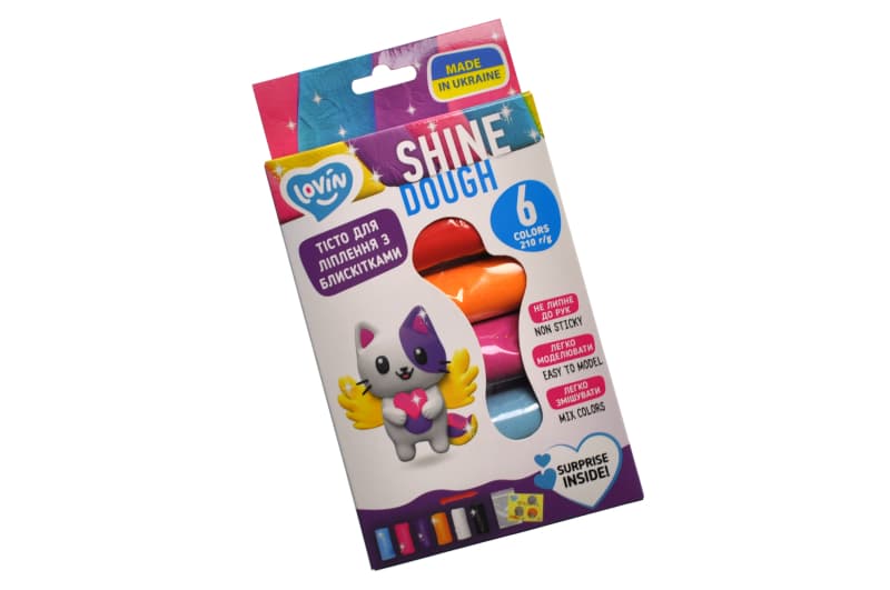 Набір для ліплення з тістом 41177 "Shine" 6 кольорів LOVIN