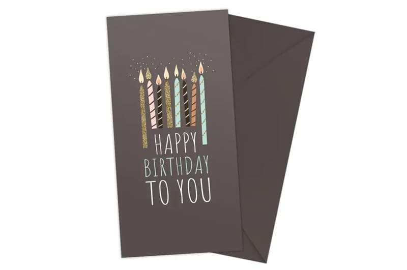 Паперовий конверт на гроші 19813 "Happy Birthday зі свічками" 1шт.