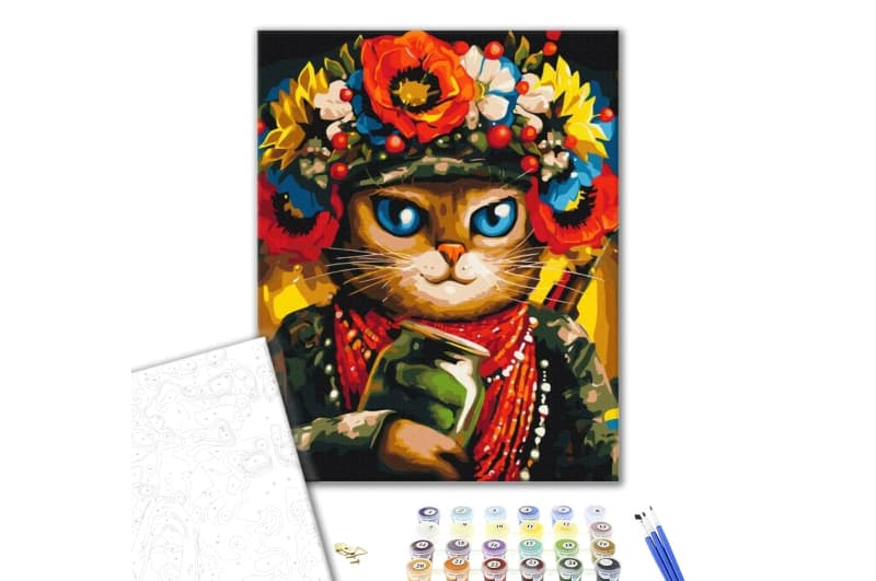 Картина за номерами: Кішка Захисниця BS53082 р. 40*50 см. Brushme