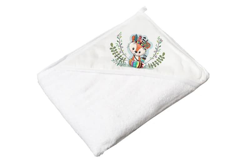 Рушник для купання "Дикий Захід: Лисичка" р.100x100, 100%бавовна (білий) DZ-008 100X100-103-LISEK TEGA