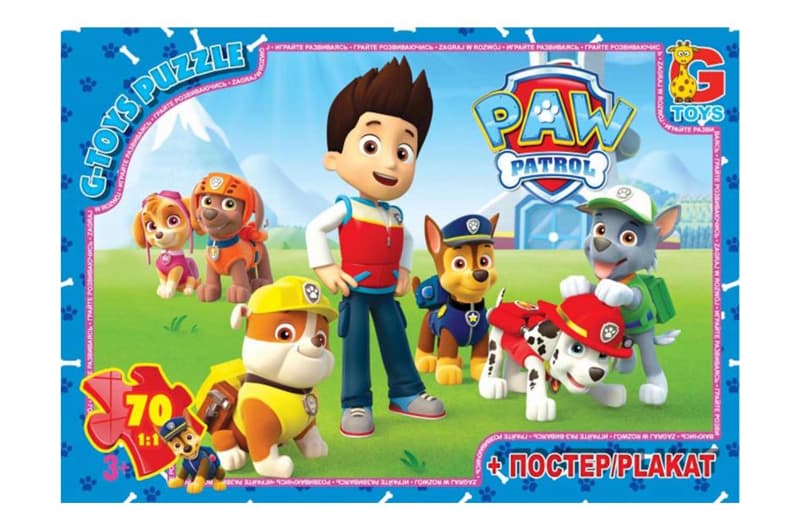 Пазли 70 ел. ТМ "G-Toys" із серії "Paw Patrol" (Цуценячий патруль) PW0813