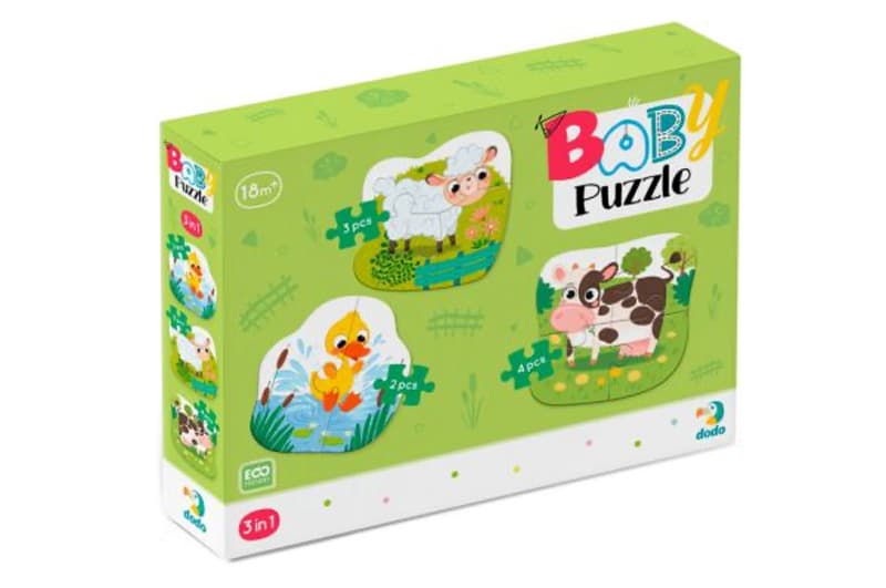 Пазл "Baby Puzzle" 3в1 "Сільські тварини" 300393 DoDo