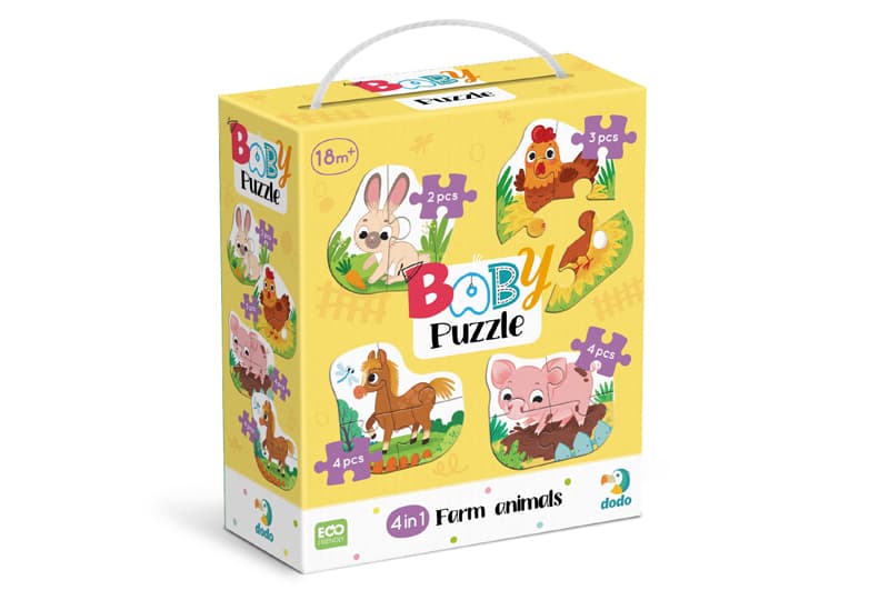 Пазли - 4в1 - 300686 "Baby puzzle.  Сільські тварини" DoDo