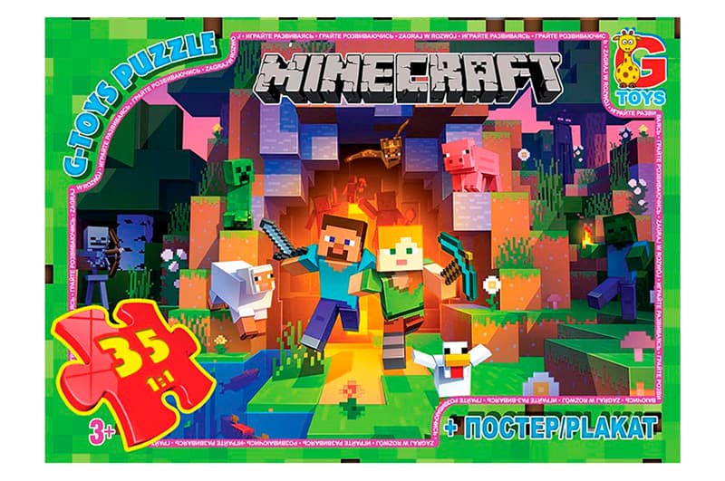 Пазли 35 ел. ТМ "G-Toys" із серії "Minecraft" (Майнкрафт) MC787