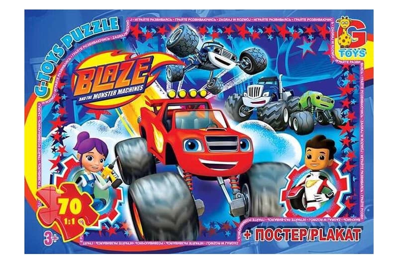 Пазли 70 ел. ТМ "G-Toys" із серії "Blaze" (Блейз) ZE015