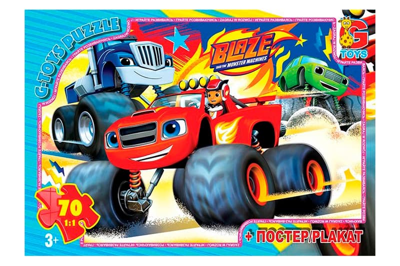 Пазли 70 ел. ТМ "G-Toys" із серії "Blaze" (Блейз) ZE019