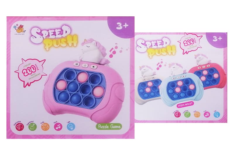 Логічна гра "Speed Push" Pop It єдиноріг в коробці 07 р. 13.5*13.5*7 см