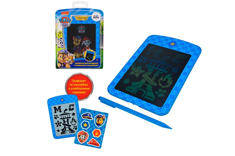 Планшет для малювання Paw Patrol KH73/001L LCD екран 8,5'', трафарет, наліпки в кор. 21x25x3см