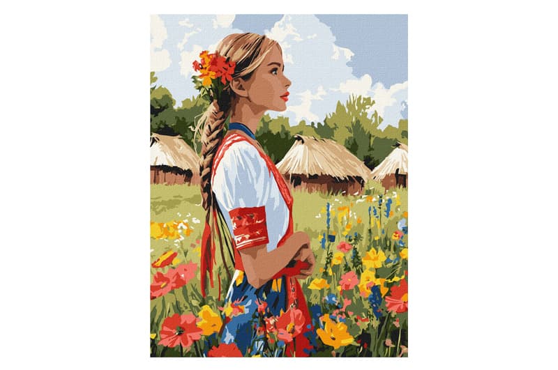 Набір для розпису по номерах "Гарна українка" 30х40cm KHO8485