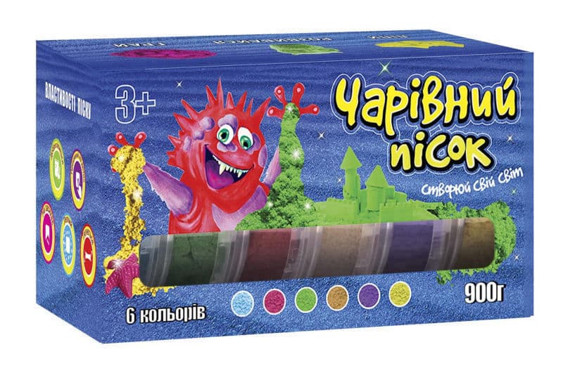 Кінетичний пісок "Чарівний пісок" (6 кольорів*0,150 кг) в коробці 51100 STRATEG