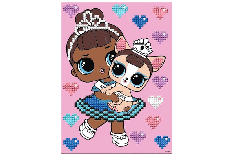 Набір з алмазною мозаїкою (вибірковою) "L.O.L. Surprise! Miss Baby With Miss Puppy" AML1201 15x20см IDEYKA