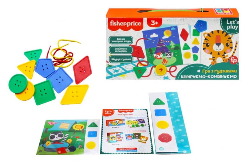 Гра з ґудзиками 'Fisher Price. Шнуруємо-комбінуємо' VT2905-24 Vladi Toys